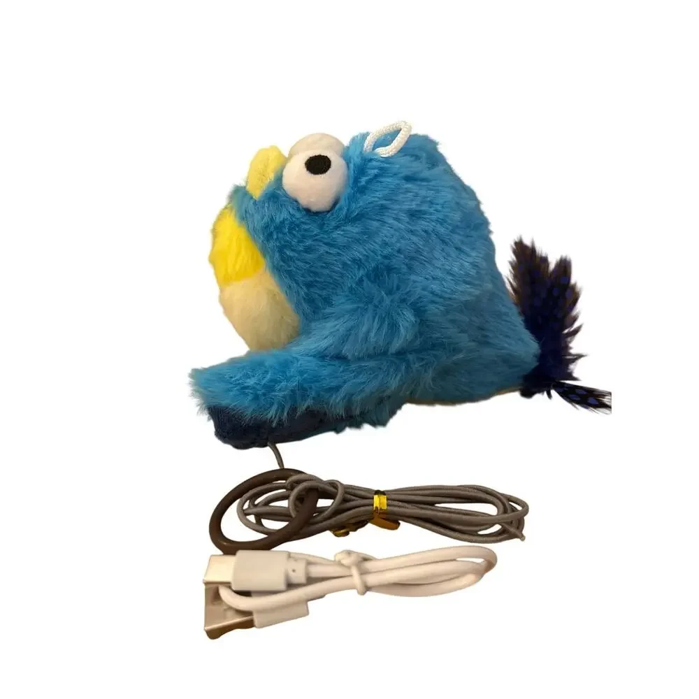 New 5pc Bird 🦅 w/Flapping Wings Refillable Chirping Catnip Toy USB Rechargeable